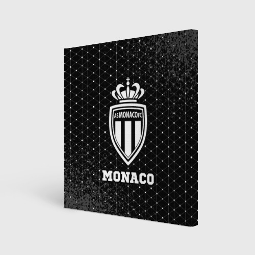Холст квадратный с принтом Monaco sport на темном фоне, вид спереди №1