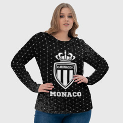 Лонгслив с принтом Monaco sport на темном фоне для женщины, вид на модели спереди №4. Цвет основы: белый