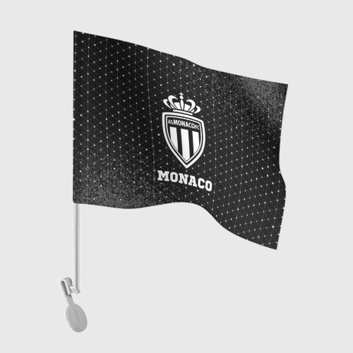 Флаг для автомобиля с принтом Monaco sport на темном фоне, вид спереди №1