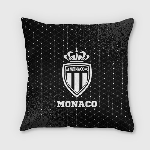 Подушка с принтом Monaco sport на темном фоне, вид спереди №1