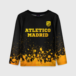 Детский лонгслив 3D Atletico Madrid - gold gradient посередине