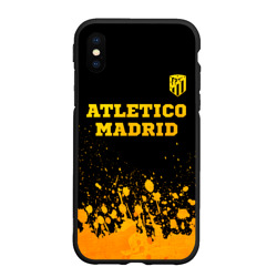 Чехол для iPhone XS Max матовый Atletico Madrid - gold gradient посередине