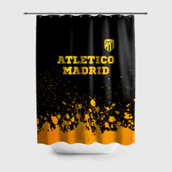 Штора 3D для ванной Atletico Madrid - gold gradient посередине