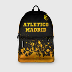 Рюкзак с принтом Atletico Madrid - gold gradient посередине для любого человека, вид спереди №3. Цвет основы: белый