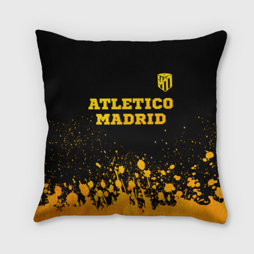 Подушка с принтом Atletico Madrid - gold gradient посередине, вид спереди №1
