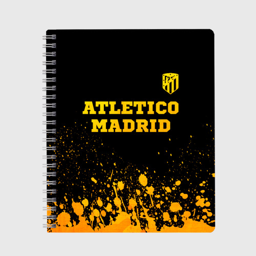 Тетрадь с принтом Atletico Madrid - gold gradient посередине, вид спереди №1