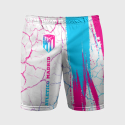 Мужские шорты спортивные Atletico Madrid neon gradient style по-вертикали