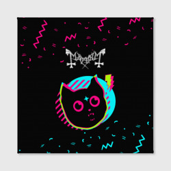 Холст с принтом Mayhem - rock star cat для любого человека, вид спереди №2. Цвет основы: белый