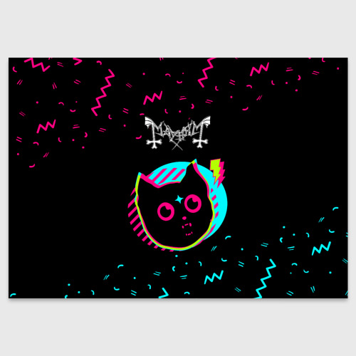 Поздравительная открытка с принтом Mayhem - rock star cat, вид спереди №1