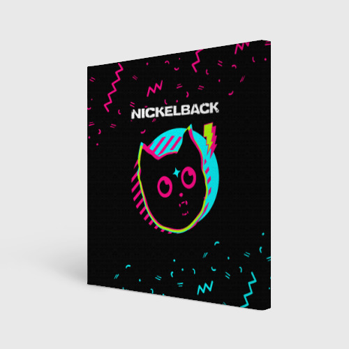 Холст квадратный с принтом Nickelback - rock star cat, вид спереди №1