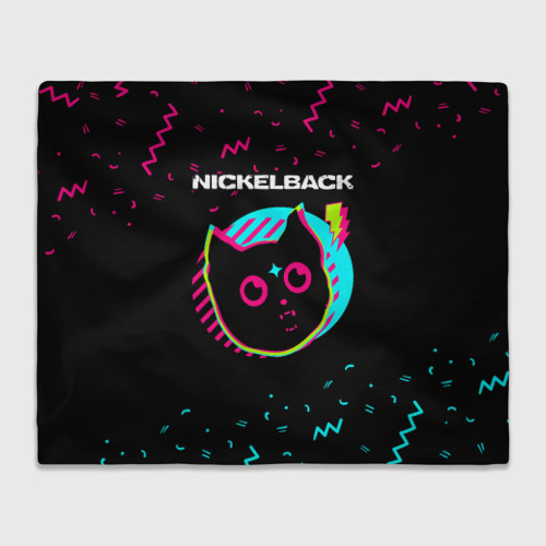 Плед с принтом Nickelback - rock star cat, вид спереди №1
