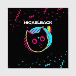 Холст с принтом Nickelback - rock star cat для любого человека, вид спереди №2. Цвет основы: белый