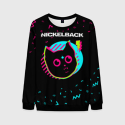 Мужской свитшот 3D Nickelback - rock star cat