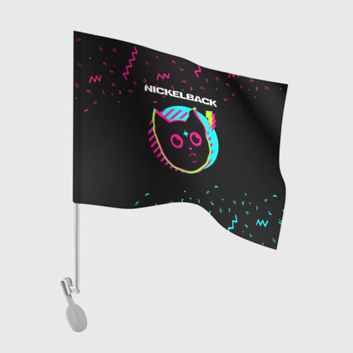 Флаг для автомобиля с принтом Nickelback - rock star cat, вид спереди №1