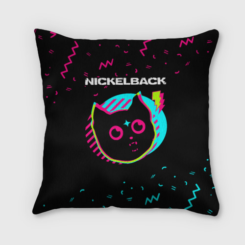 Подушка с принтом Nickelback - rock star cat, вид спереди №1