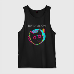 Мужская майка хлопок Joy Division rock star cat