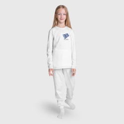 Пижама с принтом I'm Greek - motto для ребенка, вид на модели спереди №3. Цвет основы: белый