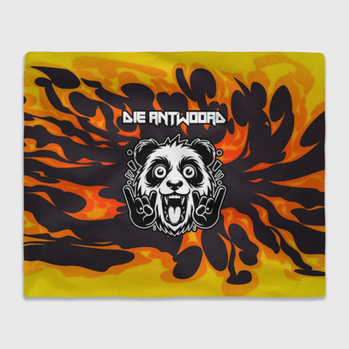 Плед с принтом Die Antwoord рок панда и огонь, вид спереди №1