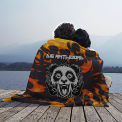 Плед с принтом Die Antwoord рок панда и огонь для любого человека, вид спереди №3. Цвет основы: 3d (велсофт)