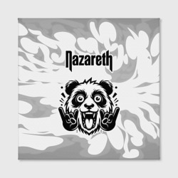 Холст с принтом Nazareth рок панда на светлом фоне для любого человека, вид спереди №2. Цвет основы: белый