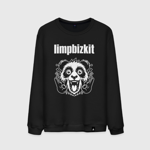 Мужской свитшот хлопок Limp Bizkit rock panda, цвет черный