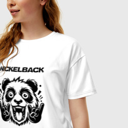 Женская футболка хлопок Oversize Nickelback - rock panda - фото 2