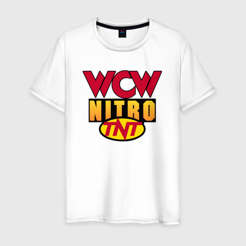 Мужская футболка из хлопка с принтом WCW Nitro, вид спереди №1
