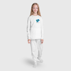 Пижама с принтом I'm Kazakh - motto для ребенка, вид на модели спереди №3. Цвет основы: белый
