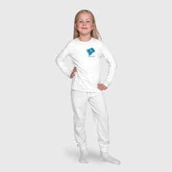Пижама с принтом I'm Kazakh - motto для ребенка, вид на модели спереди №4. Цвет основы: белый