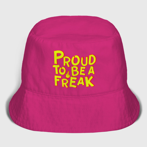 Мужская панама хлопок Proud to be a freak, цвет ярко-розовый