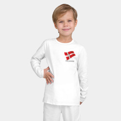 Пижама с принтом I'm Danish - motto для ребенка, вид на модели спереди №2. Цвет основы: белый
