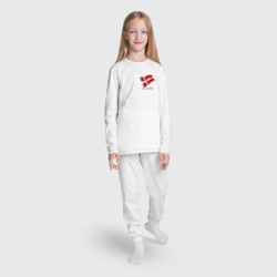 Пижама с принтом I'm Danish - motto для ребенка, вид на модели спереди №3. Цвет основы: белый