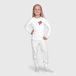 Пижама с принтом I'm Danish - motto для ребенка, вид на модели спереди №4. Цвет основы: белый