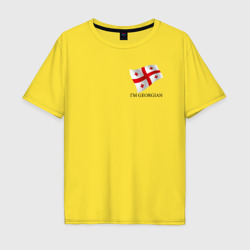 Мужская футболка хлопок Oversize I'm Georgian - motto