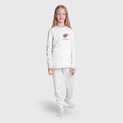 Пижама с принтом I'm Georgian - motto для ребенка, вид на модели спереди №3. Цвет основы: белый