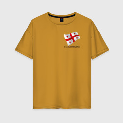 Женская футболка хлопок Oversize I'm Georgian - motto