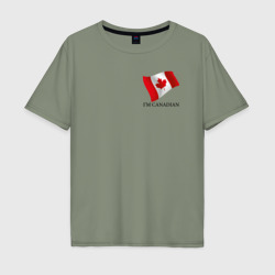 Мужская футболка хлопок Oversize I'm Canadian - motto