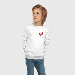 Свитшот с принтом I'm Canadian - motto для ребенка, вид на модели спереди №3. Цвет основы: белый