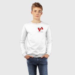 Свитшот с принтом I'm Canadian - motto для ребенка, вид на модели спереди №4. Цвет основы: белый