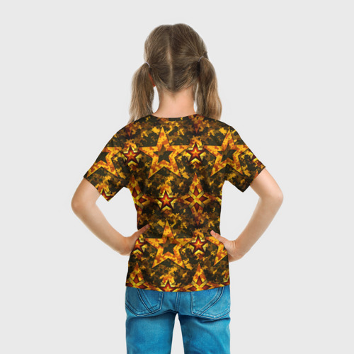 Детская футболка 3D Огненные звезды 9 мая , цвет 3D печать - фото 6