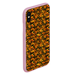 Чехол для iPhone XS Max матовый Огненные звезды и камуфляж - фото 2