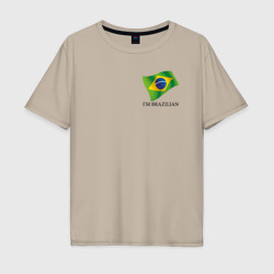 Мужская футболка хлопок Oversize I'm Brazilian - motto