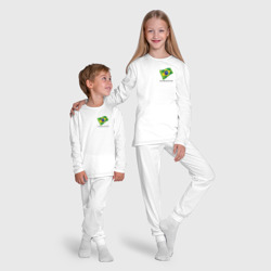 Пижама с принтом I'm Brazilian - motto для ребенка, вид на модели спереди №5. Цвет основы: белый