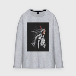 Женский лонгслив oversize хлопок Принцесса Мононоке Сан