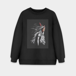 Женский свитшот oversize без начеса хлопок Принцесса Мононоке Сан