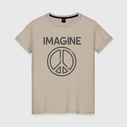 Peace imagine – Женская футболка хлопок с принтом купить со скидкой в -20%