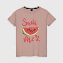 Summer watermelon – Женская футболка хлопок с принтом купить со скидкой в -20%