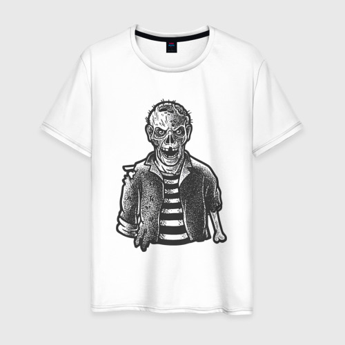 Мужская футболка из хлопка с принтом Зомбак, вид спереди №1