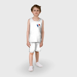 Пижама с принтом I'm French - motto для ребенка, вид на модели спереди №2. Цвет основы: белый