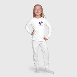 Пижама с принтом I'm French - motto для ребенка, вид на модели спереди №4. Цвет основы: белый
